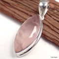 Pendentif Quartz rose facetté marquise Pendentifs pierres naturelles KC76.3