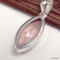 Pendentif Quartz rose facetté marquise Pendentifs pierres naturelles KC76.3
