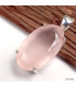Pendentif oval Quartz rose serti griffes Pendentifs pierres naturelles KC76.5
