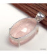 Pendentif oval Quartz rose serti griffes Pendentifs pierres naturelles KC76.5