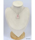 Pendentif oval Quartz rose serti griffes Pendentifs pierres naturelles KC76.5