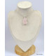 Pendentif Quartz rose brut serti griffes Pendentifs pierres naturelles KC76.6