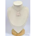 Pendentif Quartz rose brut serti griffes - Pendentifs pierres naturelles