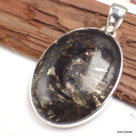 Pendentif Séraphinite dorée oval Pendentifs pierres naturelles KC63