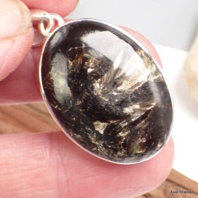 Pendentif Séraphinite dorée oval Pendentifs pierres naturelles KC63