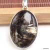 Pendentif Séraphinite dorée oval Pendentifs pierres naturelles KC63
