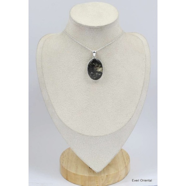 Pendentif Séraphinite dorée oval Pendentifs pierres naturelles KC63
