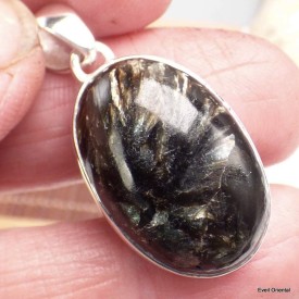 Pendentif Séraphinite dorée oval Pendentifs pierres naturelles KC63