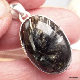 Pendentif Séraphinite dorée oval - Pendentifs pierres naturelles