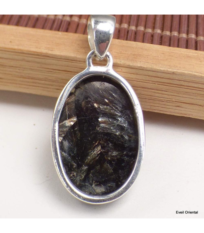 Pendentif Séraphinite dorée oval Pendentifs pierres naturelles KC63