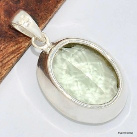 Pendentif Améthyste verte facettée Pendentifs pierres naturelles KC65