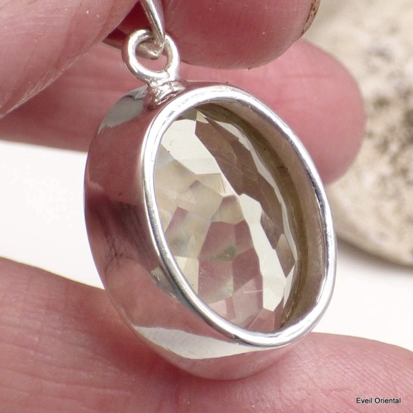 Pendentif Améthyste verte facettée Pendentifs pierres naturelles KC65