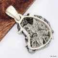 Pendentif meteorite Campo del Cielo serti griffes Pendentifs pierres naturelles KC65