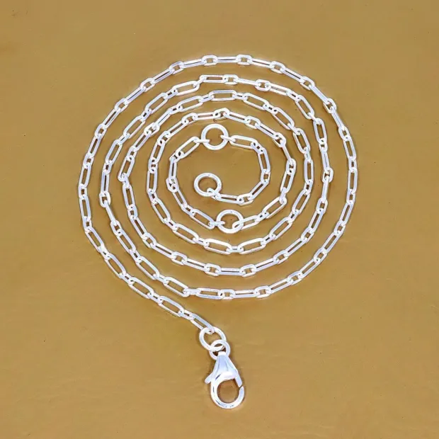 Chaîne argent Câble 45 cm maille allongée - Chaînes en argent
