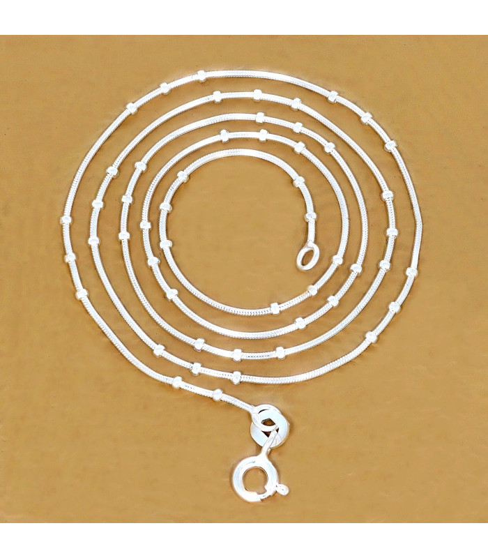 Chaîne argent maille compacte boule 50 cm 1mm Chaînes en argent ECOMC86