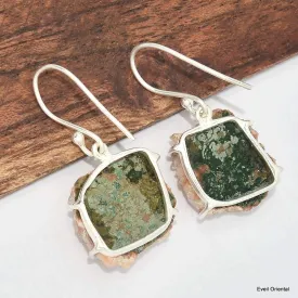 Boucles d'oreilles pendantes Heulandite brute - Boucles d'oreilles en pierres naturelles