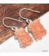 Boucles d'oreilles argent Heulandite brute Boucles d'oreilles en pierres KC66.2