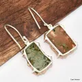 Boucles d'oreilles argent Heulandite brute - Boucles d'oreilles en pierres naturelles