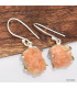 Boucles d'oreilles argent et Heulandite brute Boucles d'oreilles en pierres KC66.3
