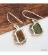 Boucles d'oreilles argent et Heulandite brute Boucles d'oreilles en pierres KC66.3
