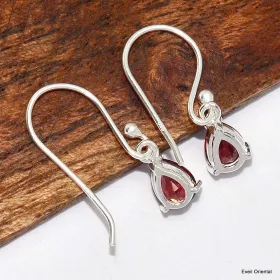 Boucles d'oreilles Grenat facetté - Boucles d'oreilles en pierres naturelles