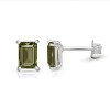 Clous d'oreilles Authentique Moldavite facettée Bijoux en Moldavite kc68