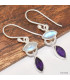 Boucles d'oreilles Pierre de lune et Améthyste Boucles d'oreilles en pierres KC71