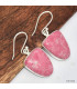 Boucles d'oreilles Thulite rose semi-ovales Boucles d'oreilles en pierres KC72
