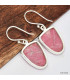 Boucles d'oreilles Thulite rose semi-ovales Boucles d'oreilles en pierres KC72