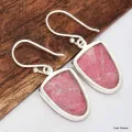 Boucles d'oreilles Thulite rose semi-ovales - Boucles d'oreilles en pierres naturelles