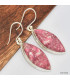 Boucles d'oreilles marquise en Thulite rose Boucles d'oreilles en pierres KC72.1