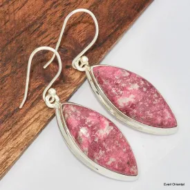 Boucles d'oreilles marquise en Thulite rose - Boucles d'oreilles en pierres naturelles