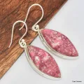 Boucles d'oreilles marquise en Thulite rose - Boucles d'oreilles en pierres naturelles