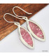Boucles d'oreilles marquise en Thulite rose Boucles d'oreilles en pierres KC72.1
