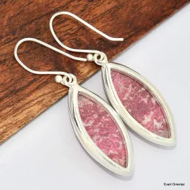 Boucles d'oreilles marquise en Thulite rose - Boucles d'oreilles en pierres naturelles