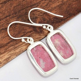 Boucles d'oreilles argent Thulite rose Boucles d'oreilles en pierres KC72.2