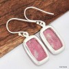 Boucles d'oreilles rectangulaires en Thulite rose Boucles d'oreilles en pierres KC72.2