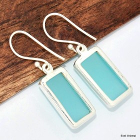 Boucles d'oreilles Calcédoine d'eau Boucles d'oreilles en pierres KC74