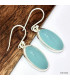 Boucles d'oreilles Calcédoine bleue ovales Boucles d'oreilles en pierres KC74.1