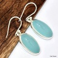 Boucles d'oreilles Calcédoine bleue ovales Boucles d'oreilles en pierres KC74.1
