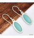 Boucles d'oreilles Calcédoine bleue ovales Boucles d'oreilles en pierres KC74.1