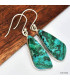 Boucles d'oreilles Malachite sur Chrysocolle forme libre Boucles d'oreilles en pierres KC75