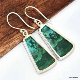 Boucles d'oreilles trapèze Malachite Chrysocolle - Boucles d'oreilles en pierres naturelles