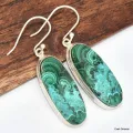 Boucles d'oreilles longues Malachite Chrysocolle - Boucles d'oreilles en pierres naturelles