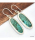 Boucles d'oreilles longues Malachite Chrysocolle Boucles d'oreilles en pierres KC75.2