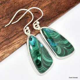 Boucles d'oreilles pendantes Malachite Chrysocolle - Boucles d'oreilles en pierres naturelles