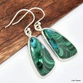 Boucles d'oreilles pendantes Malachite Chrysocolle Boucles d'oreilles en pierres KC75.3