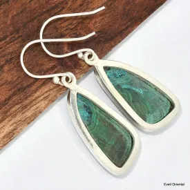 Boucles d'oreilles pendantes Malachite Chrysocolle - Boucles d'oreilles en pierres naturelles