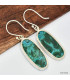 Boucles d'oreilles pendantes en Malachite sur Chrysocolle Boucles d'oreilles en pierres KC75.4