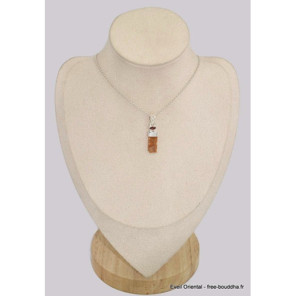 Pendentif Cyanite Orange Grenat détail bélière Bijoux en Cyanite Orange BK31.5
